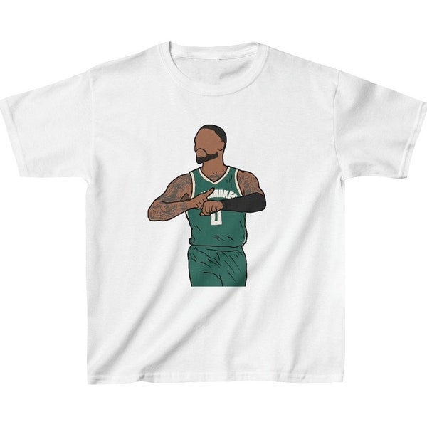 T-shirt da bambino Damian Lillard Milwaukee Celebration Taglie per bambini