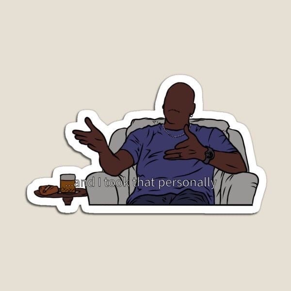 Michael Jordan “And I Took That Personally” Funny Meme Glossy Sticker (3”, Water Resistant) Laptop and phone decal