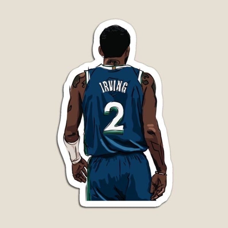 Kyrie Irving Dallas Sketch Glossy Sticker 3, Water Resistant Laptop and ...