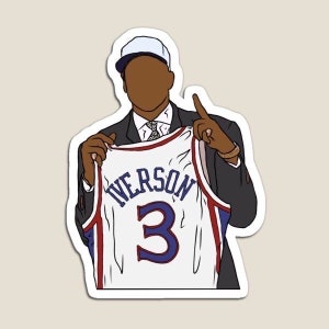 Rookie Allen Iverson Glossy Sticker (3”, Water Resistant) Laptop and phone decal