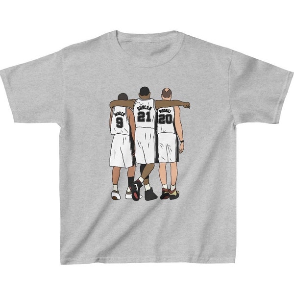 Kid’s T-Shirt Tony Parker, Tim Duncan & Manu Ginobili YOUTH SIZES