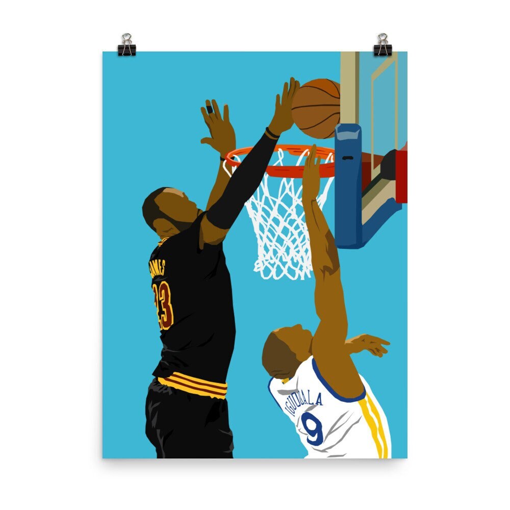 LeBron James Blocks Andre Iguodala (Pixel Art) Magnet for Sale by  RatTrapTees