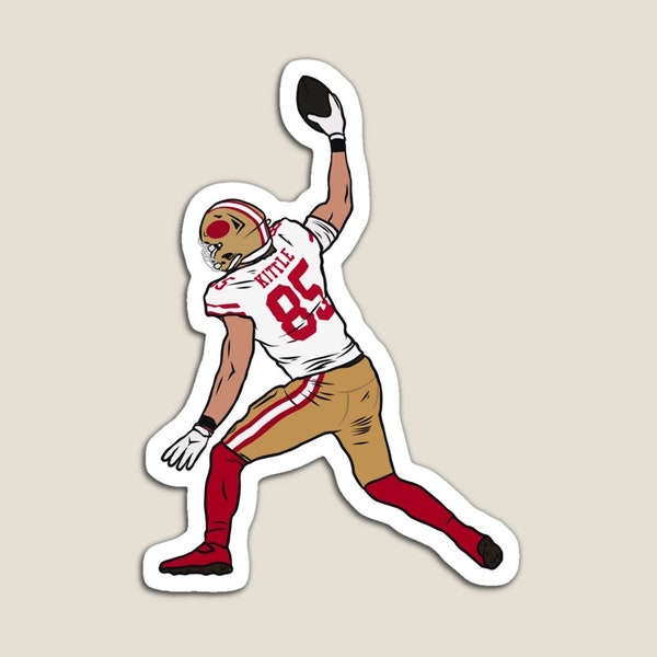 George Kittle Spike Glossy Sticker (3”, Water Resistant) Laptop and phone decal