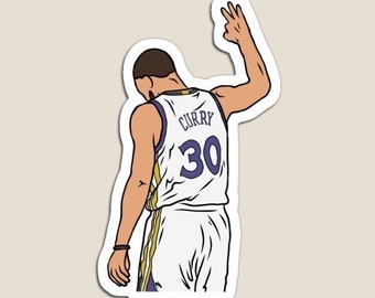 Steph Curry 3 Point Celebration Glossy Sticker (3”, Water Resistant) Laptop and phone decal