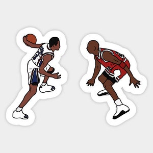 Allen Iverson Crossover on Michael Jordan Glossy Sticker (3”, Water Resistant) Laptop and phone decal