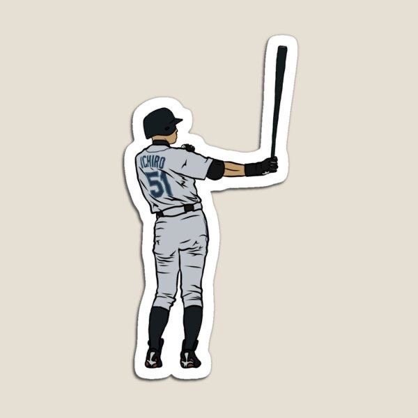 Ichiro Suzuki Batting Ritual Glossy Sticker (3”, Water Resistant) Laptop and phone decal