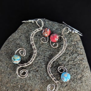 Sea Sediment Jasper earrings. Oxidized silver