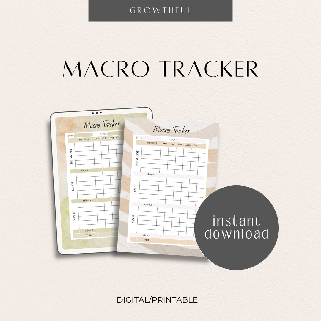 Meal Planner Printable Food Diary Macros Meal Tracker Food - Etsy