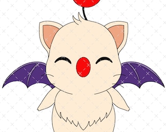Final Fantasy Moogle (inspirado en el XIV) - SVG, PNG