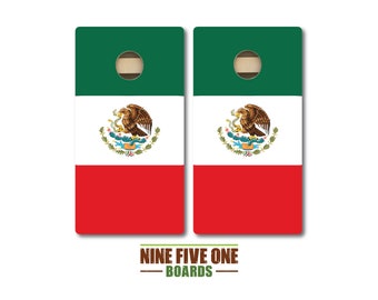 Mexican Flag Cornhole Board Set