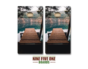 Wooden Dock Cornhole Board Set