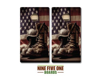 Military Boots Cornhole Board Set