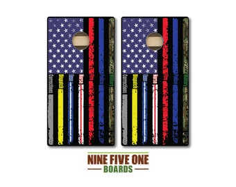 All Responder Flag Quality Cornhole Board Set