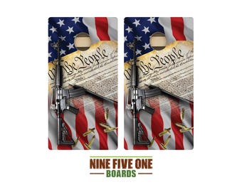 We the People 2nd Amendment Cornhole Board Set