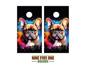French Bulldog Photo Cornhole Board Vinyl Wrap Cornhole Boards Decals Cornhole Boards Decks Cornhole Board Sticker Cornhole Board Skin
