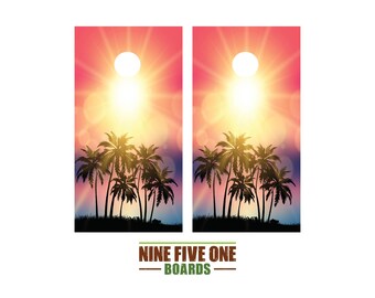 Beach 15 Cornhole Board Vinyl Wrap Cornhole Boards Decals Cornhole Boards Decks Cornhole Board Sticker Cornhole Board Skin