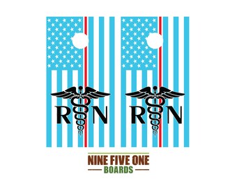 Nurse RN Cornhole Board Vinyl Wrap Cornhole Boards Decals Cornhole Boards Decks Cornhole Board Sticker Cornhole Board Skin