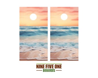 Beach 4 Cornhole Board Vinyl Wrap Cornhole Boards Decals Cornhole Boards Decks Cornhole Board Sticker Cornhole Board Skin