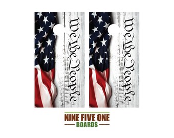 We The People White Wood Cornhole Board Vinyl Wrap Cornhole Boards Decals Cornhole Boards Decks Cornhole Board Sticker Cornhole Board Skin