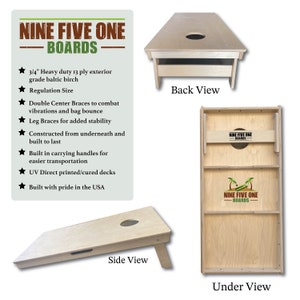 Tournament Cornhole Bundle Options - Stained Eagle & Flag - 2'x4' Regulation - 3/4″ Baltic Birch ScoreBrace UV Direct Print UV Clear Coat