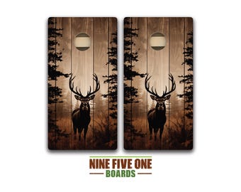 Rustic Deer Cornhole Board Set
