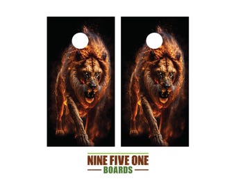 Lion Photo Cornhole Board Vinyl Wrap Cornhole Boards Decals Cornhole Boards Decks Cornhole Board Sticker Cornhole Board Skin