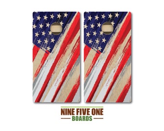 Stylized American Flag Cornhole Board Set