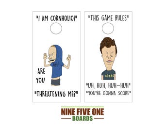 Cornholio White Cornhole Board Vinyl Wrap Cornhole Boards Decals Cornhole Boards Decks Cornhole Board Sticker Cornhole Board Skin