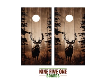 Rustic Deer Photo Cornhole Board Vinyl Wrap Cornhole Boards Decals Cornhole Boards Decks Cornhole Board Sticker Cornhole Board Skin