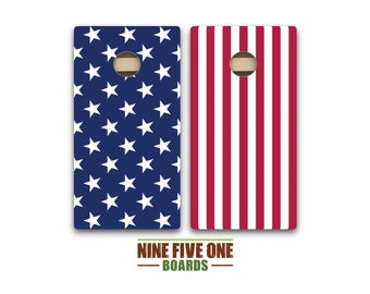 Split American Flag Cornhole Board Set