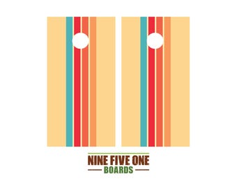Retro 2 Photo Cornhole Board Vinyl Wrap Cornhole Boards Decals Cornhole Boards Decks Cornhole Board Sticker Cornhole Board Skin