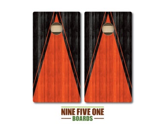 Black, Orange Cornhole Board Set