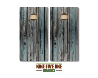 Teal Wood Cornhole Board Set