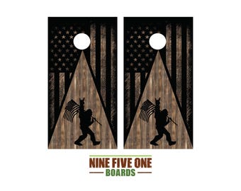 Rock On Big Foot Photo Cornhole Board Vinyl Wrap Cornhole Boards Decals Cornhole Boards Decks Cornhole Board Sticker Cornhole Board Skin