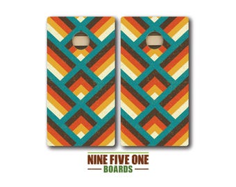 Retro Geo Cornhole Board Set