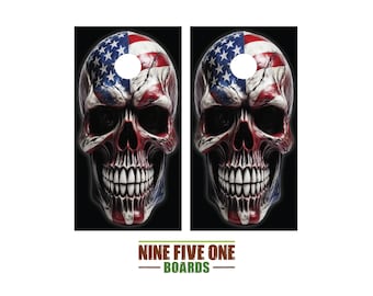 Flag Skull Cornhole Board Vinyl Wrap Cornhole Boards Decals Cornhole Boards Decks Cornhole Board Sticker Cornhole Board Skin