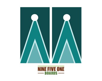 Teal Ombre Photo Cornhole Board Vinyl Wrap Cornhole Boards Decals Cornhole Boards Decks Cornhole Board Sticker Cornhole Board Skin
