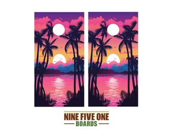 Beach 16 Cornhole Board Vinyl Wrap Cornhole Boards Decals Cornhole Boards Decks Cornhole Board Sticker Cornhole Board Skin