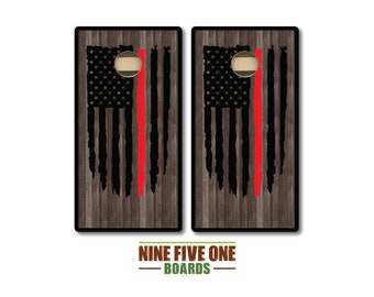 Thin Red Line Rustic Cornhole Board Set