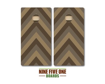 Geometric Stain Chevron Quality Cornhole Board Set