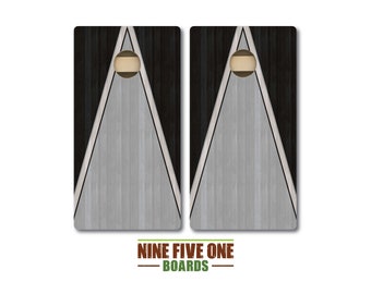 Black, Gray, Silver Cornhole Board Set