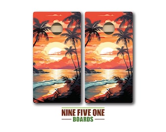 Beach 9 Cornhole Board Set