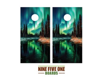 Northern Lights Cornhole Board Vinyl Wrap Cornhole Boards Decals Cornhole Boards Decks Cornhole Board Sticker Cornhole Board Skin