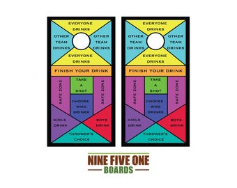 Drinking Game Cornhole Board Vinyl Wrap Cornhole Boards Decals Cornhole Boards Decks Cornhole Board Sticker Cornhole Board Skin