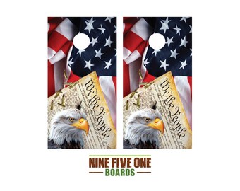 Eagle Flag Constitution Cornhole Board Vinyl Wrap Cornhole Boards Decals Cornhole Boards Decks Cornhole Board Sticker Cornhole Board Skin