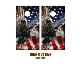 Eagle Fly Over Flag Cornhole Board Vinyl Wrap Cornhole Boards Decals Cornhole Boards Decks Cornhole Board Sticker Cornhole Board Skin