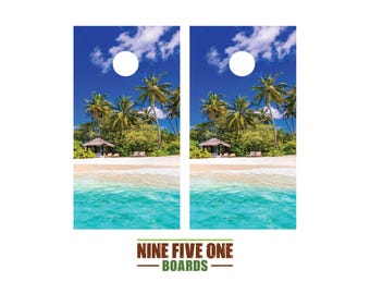 Beach 5 Cornhole Board Vinyl Wrap Cornhole Boards Decals Cornhole Boards Decks Cornhole Board Sticker Cornhole Board Skin