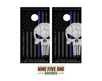 TBL Punisher Cornhole Board Vinyl Wrap Cornhole Boards Decals Cornhole Boards Decks Cornhole Board Sticker Cornhole Board Skin