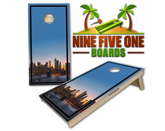 New York City Cornhole Board Set with 8 Throwing Bags and FREE SHIPPING