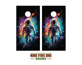 Astronaut Cornhole Board Vinyl Wrap Cornhole Boards Decals Cornhole Boards Decks Cornhole Board Sticker Cornhole Board Skin